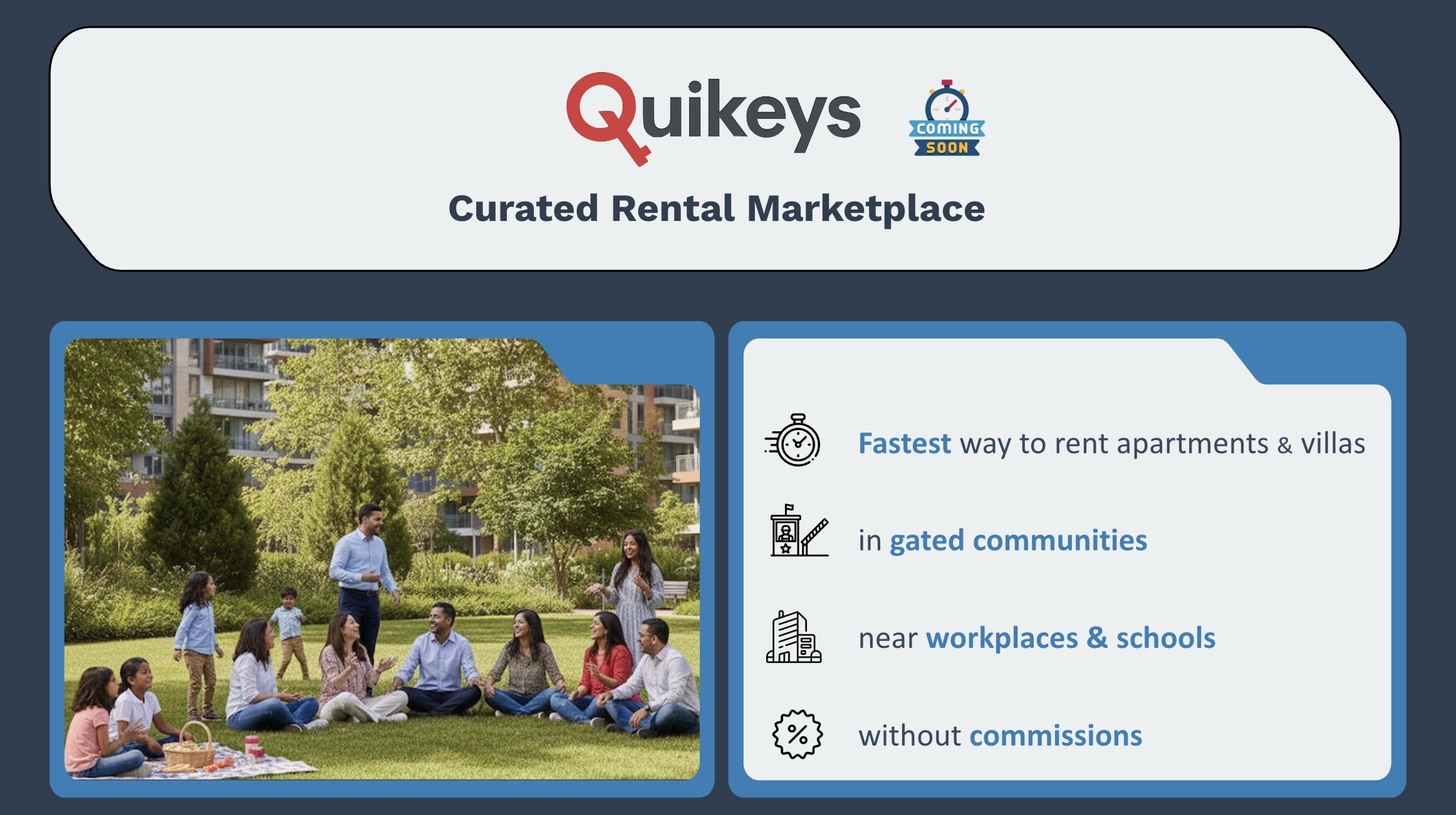 Quikeys - Curated Rental Marketplace. Fastest way to rent apartments & villas in gated communities near your workplace & schools without commissions.